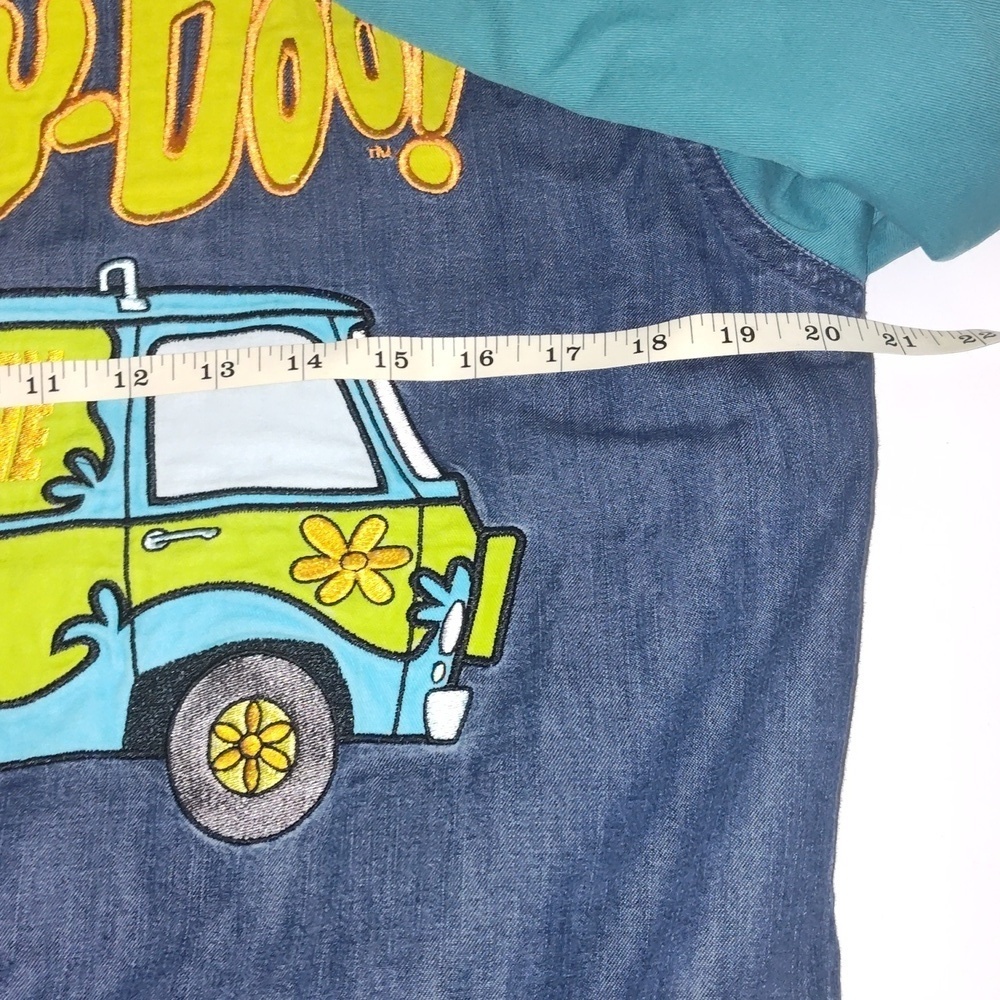Scooby-Doo Varsity Style Denim Jacket With Mystery Machine Size Xsmall Button-up - Picture 7 of 9